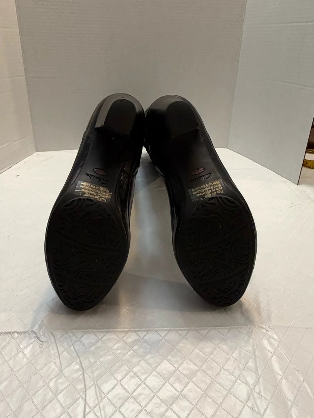 Clarks Black Over-the-Knee Leather Boots Side Zip Refined Toe Size 7